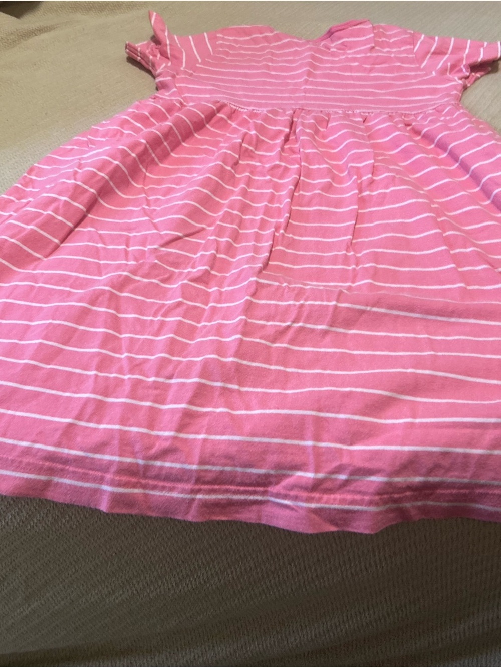 Lands end Pink & White Striped Girls' Dress